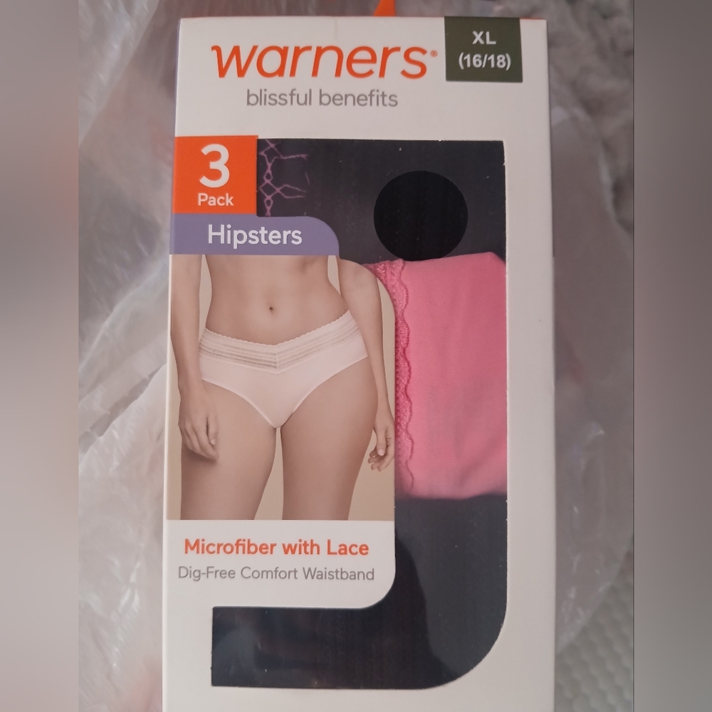 Warner's Hipsters 3-Pack - Pink and Black